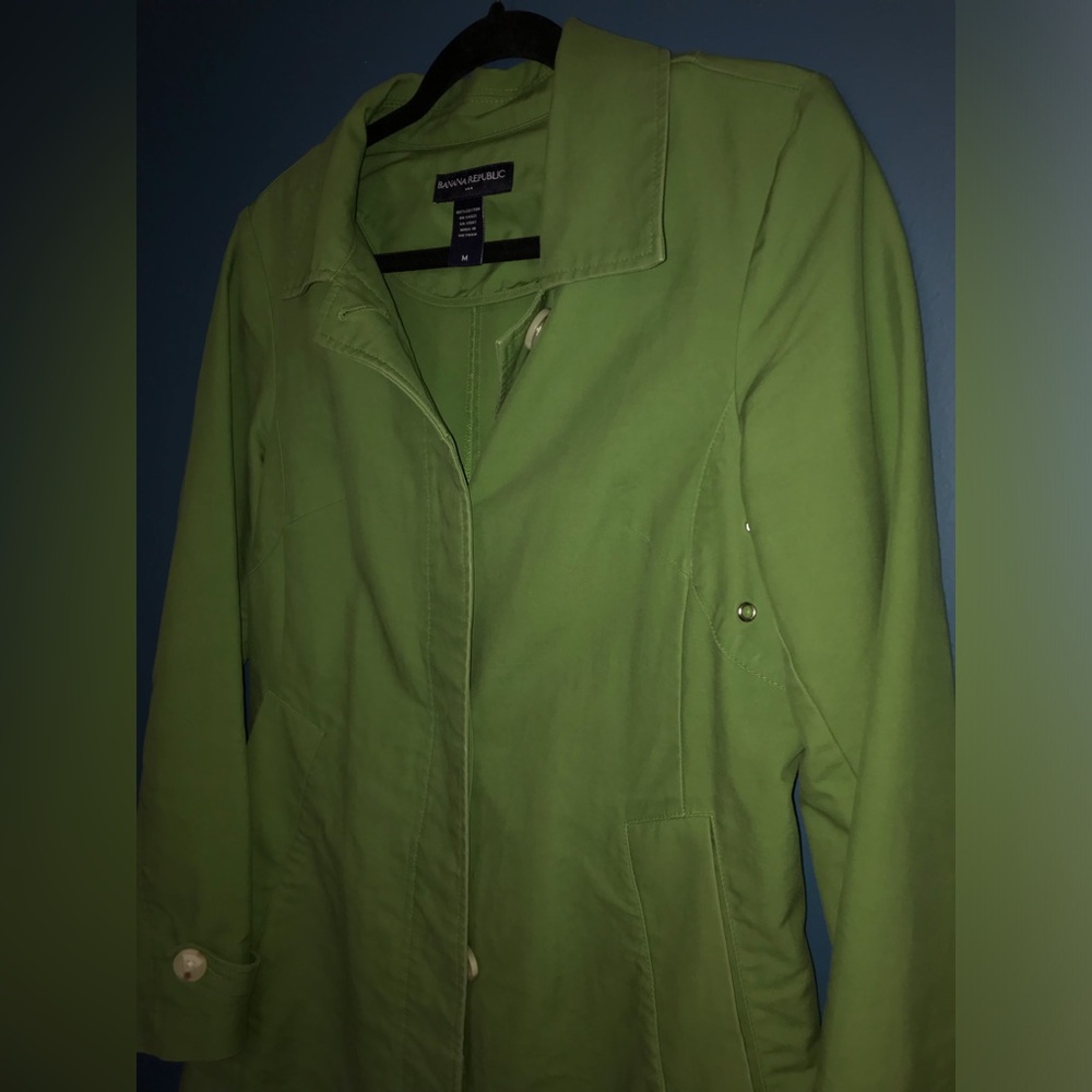 Banana Republic- Womens Green Lightweight Trench Coat - Picture 3 of 7